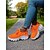 economico Sneakers da donna-scarpe da corsa Flyknit arancioni brillanti da donna: scarpe da passeggio traspiranti con lacci per fitness, viaggi e commissioni quotidiane