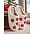 preiswerte Damenslipper &amp; Flip-Flops-Damen-Fleece-Hausschuhe mit süßer Kirschstickerei, warme Hausschuhe für Weihnachten, den Winter, das Schlafzimmer und gemütliches Zuhause