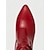 abordables Bottes souples-Bottines souples rouges pour femmes avec tige froncée douce, talon bas, chaussures de style urbain chic pour femmes, parfaites pour les tenues décontractées et urbaines de tous les jours