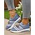 abordables Baskets femme-Baskets Flyknit rouges à enfiler pour femme avec détail chaîne – Chaussures de marche légères à rayures pour le shopping, Noël et les loisirs