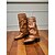 abordables Bottes à la mode-Bottes hautes marron pour femmes avec tige repliable et sangles à double boucle, chaussures de mode urbaine élégantes