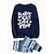 voordelige Dagelijkse Gezinsmatching-Familie-look Pyjama  Brief Kerst patroon Huis Afdrukken Donkerblauw Lange mouw Actief Bijpassende outfits