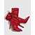 levne Slouch Boots-Dámské červené lakované kotníkové boty na jehlovém podpatku z umělé kůže se zapínáním na zip - stylová obuv na podpatku pro každodenní nošení, do nočních klubů i na diskotéku