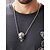 abordables Accessoires d&#039;Halloween-Collier pendentif crâne gothique d&#039;Halloween pour homme - bijoux vintage en alliage sculpté pour fête, cosplay et style punk quotidien