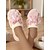preiswerte Damenslipper &amp; Flip-Flops-Rosa Plüsch-Hausschuhe für Damen – pelzige Winterpantoffeln mit Satinschleife für Schlafzimmer, Wohnzimmer und gemütliches Zuhause