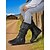 abordables Botas holgadas-Botas altas hasta la rodilla de piel sintética negra para mujer, con detalle de cremallera lateral y hebilla, ideal para montar a caballo y otoño.