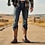 cheap Cowboy &amp; Western Boots-Men's Two-Tone Faux Leather Western Cowboy Boots – Classic Embroidered Design, Durable Construction, Perfect for Riding, Outdoor, and Casual Wear