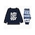 voordelige Dagelijkse Gezinsmatching-Familie-look Pyjama  Brief Kerst patroon Huis Afdrukken Donkerblauw Lange mouw Actief Bijpassende outfits