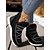 baratos Botas de neve e inverno-Botas de inverno femininas de camurça sintética marrom com forro de lã – sapatos quentes com cadarço, calçados casuais para atividades ao ar livre e viagens