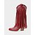 voordelige Cowboy &amp; Western Boots-Rode western cowboylaarzen met franjes en geborduurde details voor dames – retro festivalkniehoge rijlaarzen voor rodeo, muziekfestivals en country-stijl outfits
