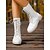 abordables Bottes de combat-Bottes de combat blanches à lacets pour femmes avec fermeture éclair latérale, chaussures de mode urbaine élégantes
