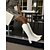 abordables Bottes de cheval-Bottes d&#039;équitation hautes en cuir véritable pour femmes - Bottes de style équestre à bout carré et talon bloc de mode urbaine pour des tenues chics et décontractées