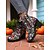 baratos Para mulheres-Botas femininas de salto grosso com estampa de Halloween e cadarço – botas de combate estilo gótico com estampa de caveira e abóbora assustadora para festas à fantasia e streetwear de outono