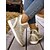 baratos Botas de neve e inverno-Botas de inverno femininas de camurça sintética marrom com forro de lã – sapatos quentes com cadarço, calçados casuais para atividades ao ar livre e viagens