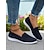 abordables Baskets femme-Baskets Flyknit à enfiler pour femme – chaussures plates légères et respirantes pour la marche, le shopping et les vacances