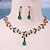 abordables Parures de Bijoux-Parure de bijoux 2 Vert Strass Alliage 1 Collier Boucles d&#039;oreilles Femmes Élégant ancien Mode Le style rétro Classique Parure de Bijoux Pour Mariage Soirée Saint-Valentin