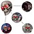 abordables Halloween-Cabezas de calavera parlantes de Halloween: calavera de ojos rojos iluminada, decoración de esqueleto iluminado con temática de Halloween, decoraciones festivas de Halloween con ojos rojos para fiesta