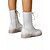 abordables Bottes de combat-Bottes de combat blanches à lacets pour femmes avec fermeture éclair latérale, chaussures de mode urbaine élégantes