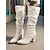 abordables Botas holgadas-Botas altas hasta la rodilla de piel sintética marrón para mujer: botas holgadas con punta puntiaguda y tacón de bloque para otoño e invierno para un uso diario elegante y un estilo urbano informal.