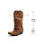 abordables Cowboy et bottes occidentales-Bottes de cowboy mi-mollet kaki pour femmes - style western en faux daim avec détails brodés et talon bas, bottes d&#039;équitation confortables pour l&#039;automne et l&#039;hiver pour les looks streetwear en plein