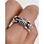 billige Halloween-tilbehør-Halloween-skeletring til kvinder — justerbar åben wrap-ring, sølvfarvet legering med gotisk punk-kranie- og knogledesign, statement-smykker til kostumefester, cosplay og bytur