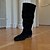 abordables Botas holgadas-Botas altas hasta la rodilla holgadas para mujer: zapatos casuales elegantes de tacón plano sin cordones para ropa urbana y atuendos cotidianos.