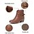 voordelige Cowboy &amp; Western Boots-Bruine western enkellaarsjes van imitatieleer met blokhak voor dames – rits aan de zijkant en gespband, casual en country concert schoenen