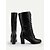baratos Botas da moda-Botas femininas pretas de salto médio com cadarço – botas urbanas chiques de couro sintético estilo vitoriano para uso casual de rua, passeios de outono e estilo diário