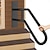 abordables Suministros para el hogar-Pasamanos de metal negro mate moderno en forma de U de 1 pieza para escalones exteriores, pasamanos de seguridad para escalera montado en la pared, barandilla de entrada moderna, con espesor de placa