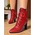 preiswerte 1920er Jahre-Rote High Heel-Stiefeletten mit Schnürung für Damen – schicke Retro-Stiefel aus Kunstleder und Spitze im viktorianischen Stil für Herbstoutfits, Streetwear und Feiertagsveranstaltungen