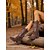 baratos Cowboy &amp; Western Boots-Botas de cowboy femininas de camurça com design bordado, salto bloco de cano médio estilo retrô, botas da moda para uso casual urbano