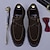 abordables Chaussures de Costume Classiques-Chaussures à boucle en cuir suédé marron pour homme - Chaussures classiques en cuir de vachette véritable de première couche pour le bureau et les occasions formelles