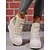 economico Sneakers da donna-sneakers da donna in denim con zeppa, allacciatura frontale e cerniera laterale, scarpe casual alte con plateau per l&#039;uso quotidiano