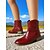 abordables Cowboy y botas occidentales-Botines de piel sintética color vino tinto para mujer: botas cortas de tacón bajo estilo western informal para el trabajo, viajes y atuendos cotidianos.