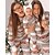 cheap Daily Family Matching-Family Pajamas Christmas Pattern Home Print Red Long Sleeve Active Matching Outfits