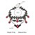 abordables Accesorios de Halloween-Conjunto de collar y pendientes de murciélago de Halloween para mujer: gargantilla de encaje negro con piedras preciosas rojas y colgantes de murciélago, perfecto para fiestas y disfraces de Halloween.