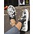 abordables Para mujeres-Zapatillas de Halloween sin cordones para mujer: zapatillas de lona con estampado de naipes y grafitis coloridos para looks casuales de otoño y un estilo urbano espeluznante.