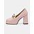 preiswerte Damenhausschuhe und -halbschuhe-Gelbe Plateau-Loafer aus Lackleder für Damen mit Blockabsatz und Kettendetail – Pumps im Retro-Stil der 1980er Jahre mit Absatz für Büro, Partys und Vintage-Outfits