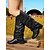 cheap Fashion Boots-Women&#039;s Brown Knee-High Riding Boots - Faux Leather Slouchy Equestrian Style with Buckle Straps and Low Block Heel, Casual Fall Winter Footwear for Outdoor Events, Festivals and Everyday Wear