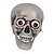 abordables Halloween-Cabezas de calavera parlantes de Halloween: calavera de ojos rojos iluminada, decoración de esqueleto iluminado con temática de Halloween, decoraciones festivas de Halloween con ojos rojos para fiesta