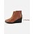 abordables Bottines-Bottines compensées en similicuir marron pour femme avec fermeture éclair latérale – bottines à lacets décontractées et confortables pour le travail, le shopping et les voyages