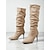 billige Slouch støvler-Beige damestøvler i imiteret ruskind med stiletthæl - moderigtige efterårssko til stilfulde hverdags- og date-outfits