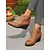 abordables Bottines-Bottines compensées en similicuir marron pour femme avec fermeture éclair latérale – bottines à lacets décontractées et confortables pour le travail, le shopping et les voyages