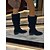 abordables Botas holgadas-Botas altas hasta la rodilla holgadas para mujer: zapatos casuales elegantes de tacón plano sin cordones para ropa urbana y atuendos cotidianos.