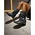 abordables Cowboy et bottes occidentales-Bottines en similicuir noir pour femme avec bordure cloutée, bride à boucle et coutures western, chaussures de mode urbaine tendance