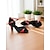 abordables Chaussures de danses latines-Sandales de danse latine noires et rouges pour femmes - Chaussures de salon professionnelles à bout ouvert et talon moyen avec bride à la cheville pour la performance et la pratique