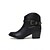 voordelige Cowboy &amp; Western Boots-Bruine western enkellaarsjes van imitatieleer met blokhak voor dames – rits aan de zijkant en gespband, casual en country concert schoenen