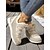 baratos Botas de neve e inverno-Botas de inverno femininas de camurça sintética marrom com forro de lã – sapatos quentes com cadarço, calçados casuais para atividades ao ar livre e viagens