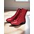 baratos Botas de dança-botas de dança femininas vermelhas com cadarço - botins de sola macia com zíper lateral para jazz, prática e performance