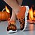 abordables Zapatos para Hombres-Zapatillas Flyknit naranjas sin cordones para hombre con estampado de calabaza de casa embrujada: calzado informal para festivales de Halloween, fiestas nocturnas, cosplay y eventos al aire libre.